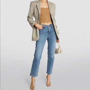 NWOT Good American Good Vintage Low Natural Fray Jeans Size 6 BLUE871